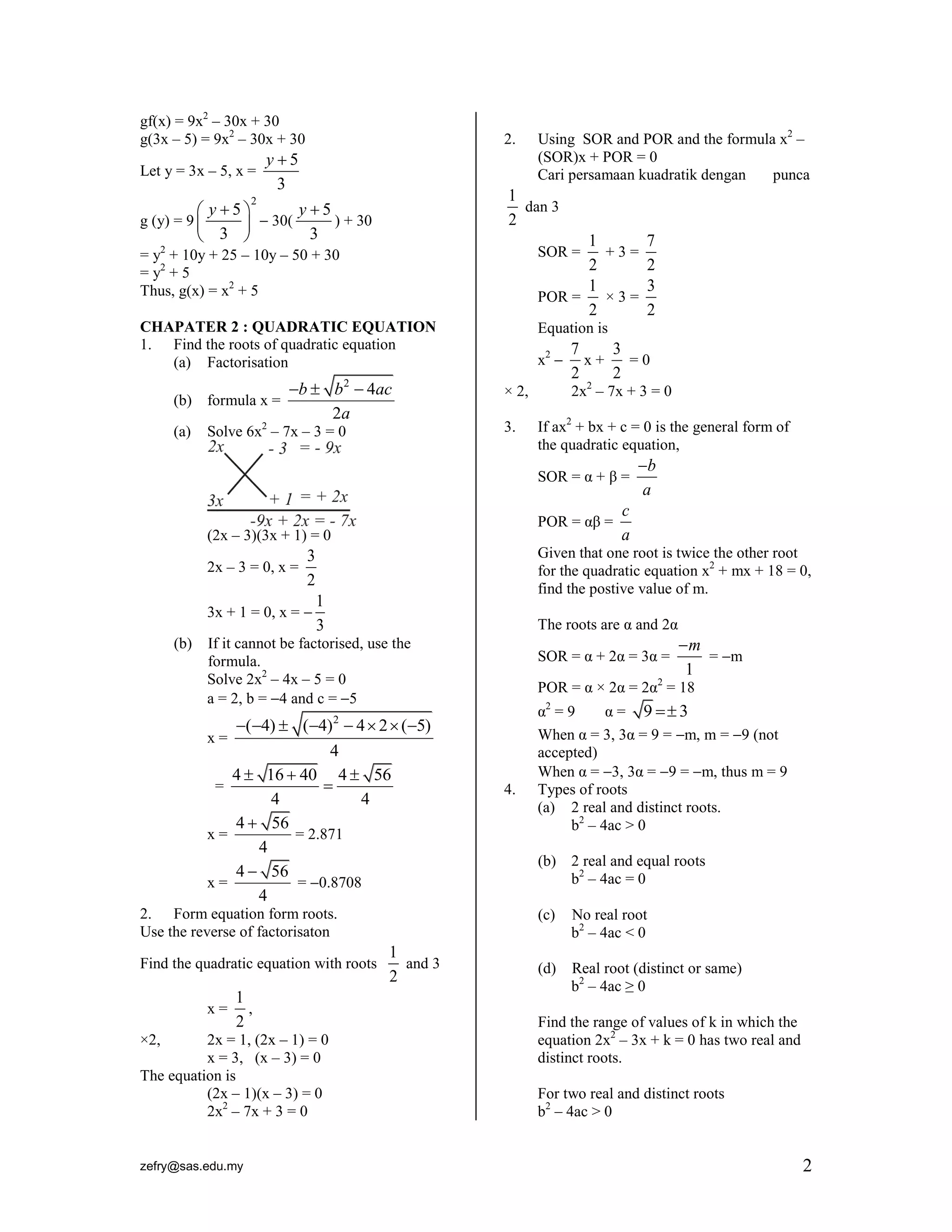Form 4 Add Maths Note | PDF