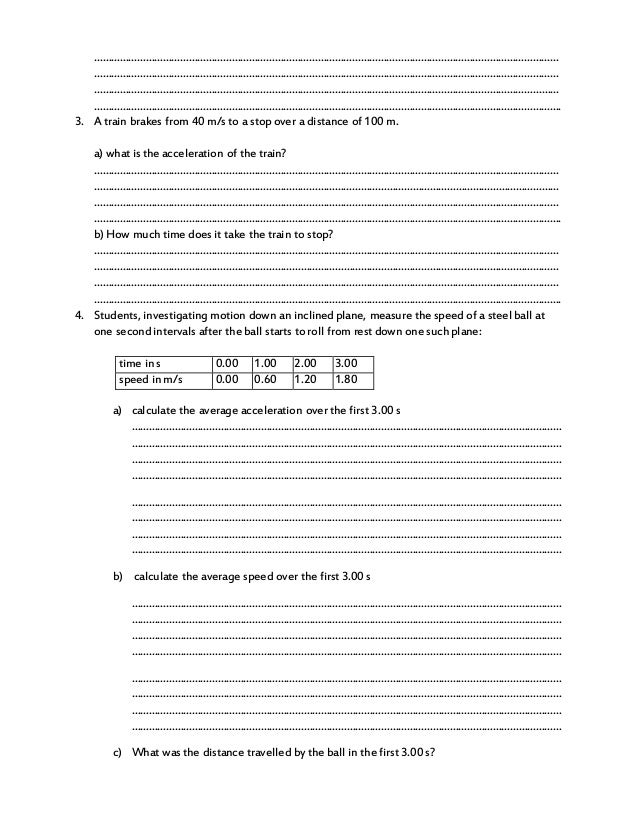 form 4 exam motion kinematics take the a train form
