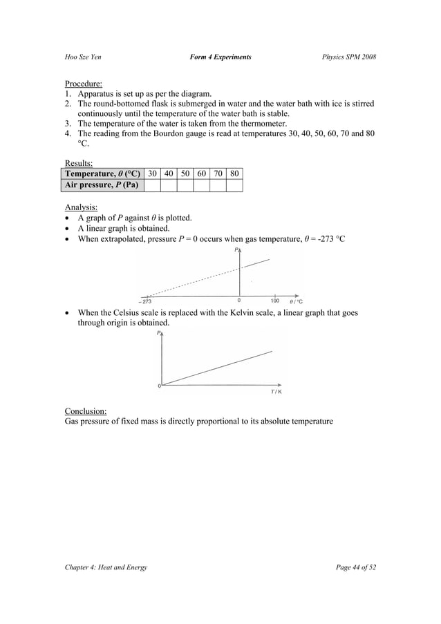 Form 4 experiments all topics | PDF | Physics | Science