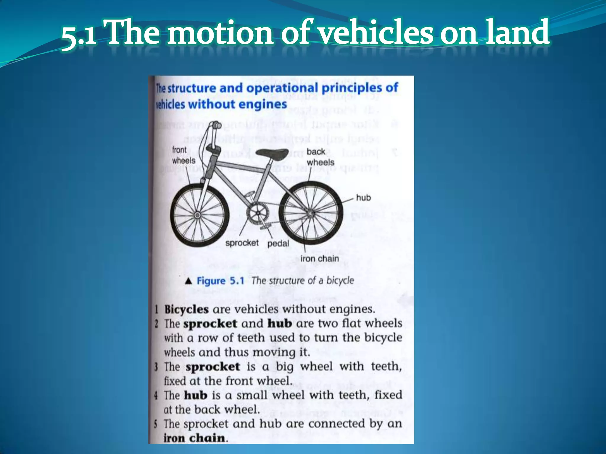5.1 The motion of vehicles on land
