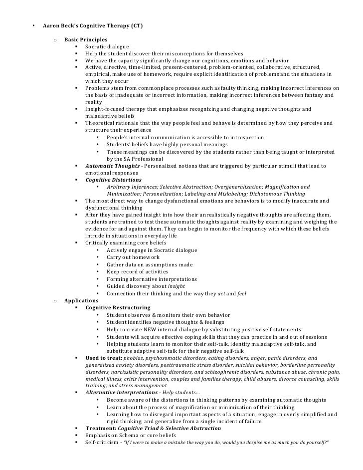 An overview cognitive behavior therapy