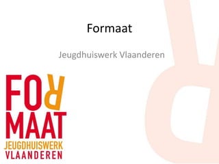 Formaat
Jeugdhuiswerk Vlaanderen
 