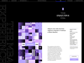 215 216
THE
EXECUTIVE
MBA
Para os gestores que não tenham a
possibilidade de despender tempo da
sua carreira profissional para frequentar
uma solução de desenvolvimento pessoal
full-time, a Porto Business School oferece
a possibilidade de frequentar o MBA
Executivo, um programa avançado em
gestão empresarial, com a duração de
18 meses, e que foi desenhado para
responder aos desafios do futuro de
gestores que pretendam treinar as suas
competências em gestão e alavancar a
sua carreira profissional.
Adquirir uma visão atual dos
negócios, antecipar a mudança
e liderar desafios.
DURAÇÃO E HORÁRIO
18 meses
REGIME
Part-time [6ª feira e sábado]
PRÓXIMA EDIÇÃO
Outubro 2021
IDIOMA
Português e Inglês
INVESTIMENTO
25.000€
FASES DE CANDIDATURA
1ª fase | Candidaturas até 12
de abril | 20 000€
2ª fase | Candidaturas até 29
de junho | 22500€
3ª fase | Candidaturas até 12
de setembro | 25 000€
O programa, datas, preços e corpo
docente estão sujeitos a alterações.
Consulte a data da próxima edição
no calendário anexo.
MAIS INFO
CANDIDATURAS
THE
MBA
PORTO BUSINESS SCHOOL OPEN EXECUTIVE PROGRAMMES
LEARNING JOURNEY PÓS-GRADUAÇÕES SOLUÇÕES PARA EMPRESAS
MBAs
THE BUILDING OF YOU
 