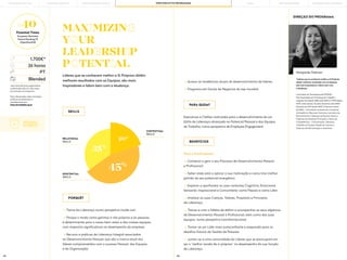 65 66
Margarida Pedrosa
“Líderes que se conhecem melhor a Si Próprios
obtêm melhores resultados com as Equipas,
são mais Inspiradores e lidam bem com
a Mudança.”
Licenciada em Psicologia pela FPCEUP.
Pós-Graduação em Psicologia do Trabalho
naquela Faculdade. MBA pelo ISEE em 1990 (agora
EGP), onde exerceu funções docentes (até 2000).
Docente da EGP desde 2000. É Directora Geral
da MBA – Consultores, empresa de consultoria
de Gestão em Recursos Humanos, nas áreas de:
Recrutamento e Selecção de Pessoal; Apoio a
Projectos de Mudança; Formação e Treino de
Competências – Comunicação, Liderança,
Trabalho em Equipa; Gestão de Carreira e
Sistemas de Remuneração e Incentivos.
DIREÇÃO DO PROGRAMA
PARA QUEM?
Para o Participante:
—> Conhecer e gerir o seu Processo de Desenvolvimento Pessoal
e Profissional;
—> Saber onde está a aplicar a sua motivação e como tirar melhor
partido do seu potencial energético;
—> Explorar e aprofundar as suas vertentes Cognitiva, Emocional,
Sensorial, Inspiracional e Comunitária: como Pessoa e como Líder;
—> Analisar as suas Crenças, Valores, Propósito e Princípios
de Liderança;
—> Treinar e criar o hábito de definir e acompanhar os seus objetivos
de Desenvolvimento Pessoal e Profissional, bem como das suas
equipas, numa perspetiva transformacional;
—> Tornar-se um Líder mais autoconfiante e preparado para os
desafios futuros da Gestão de Pessoas;
—> Juntar-se a uma comunidade de Líderes que se preocupam em
ser a “melhor versão de si próprios” no desempenho da sua função
de Liderança.
—> Treino da Liderança numa perspetiva inside-out;
—> Porque o modo como gerimos a nós próprios e às pessoas,
é determinante para o nosso bem-estar e das nossas equipas,
com impactos significativos no desempenho da empresa;
—> Recurso a práticas de Liderança Integral associadas
ao Desenvolvimento Pessoal, que são a marca atual dos
líderes comprometidos com o sucesso Pessoal, das Equipas
e da Organização;
Executivos e Chefias motivadas para o desenvolvimento de um
Estilo de Liderança alicerçado no Potencial Pessoal e das Equipas
de Trabalho, numa perspetiva de Employee Engagement.
BENEFÍCIOS
PORQUÊ?
MAXIMIZING
YOUR
LEADERSHIP
POTENTIAL
Líderes que se conhecem melhor a Si Próprios obtêm
melhores resultados com as Equipas, são mais
Inspiradores e lidam bem com a Mudança.
RELATIONAL
SKILLS
EXISTENTIAL
SKILLS
CONTEXTUAL
SKILLS
20%
35%
45%
*early bird fee para pagamentos
confirmadas até um mês antes
do arranque do programa.
Para informações sobre inscrições,
políticas de adiamento e
cancelamento em:
fexecutivos@pbs.up.pt
1.700€*
26 horas
PT
Blended
#40
Finantial Times
European Business
School Ranking’19
[OpenExecEd]
SKILLS
—> Acesso às tendências atuais de desenvolvimento de líderes;
—> Programa em Escola de Negócios do top mundial.
PORTO BUSINESS SCHOOL OPEN EXECUTIVE PROGRAMMES
LEARNING JOURNEY PÓS-GRADUAÇÕES SOLUÇÕES PARA EMPRESAS
MBAs
CERTIFICADO
DE EXCELÊNCIA
EM LIDERANÇA
THE BUILDING OF YOU
 