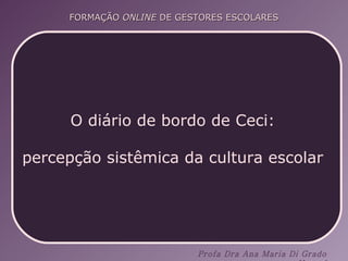 O diário de bordo de Ceci:  percepção sistêmica da cultura escolar  