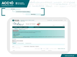 www.acc10.cat PORTLETS UTILITZATS EN UN GRUP DE TREBALL BIBLIOTECA www.acc10.cat 