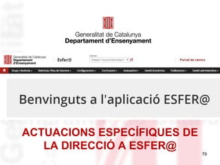 ACTUACIONS ESPECÍFIQUES DE
LA DIRECCIÓ A ESFER@
79
 