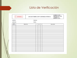 Lista de Verificación
 