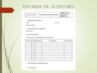 INFORME DE AUDITORÍA
 