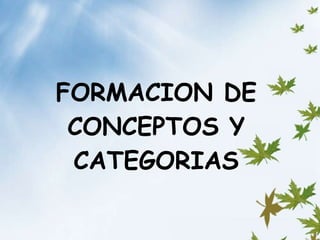 FORMACION DE CONCEPTOS Y CATEGORIAS 