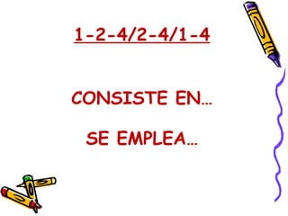 1-2-4/2-4/1-4


CONSISTE EN…

 SE EMPLEA…
 