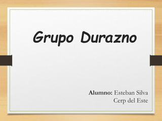 Grupo Durazno
Alumno: Esteban Silva
Cerp del Este
 