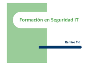Ramiro Cid | @ramirocid
Octubre de 2012
 