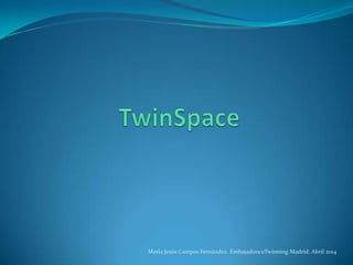 María Jesús Campos Fernández. Embajadora eTwinning Madrid. Abril 2014
 