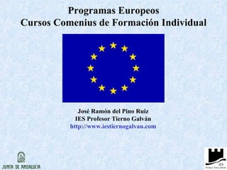 Programas Europeos Cursos Comenius de Formación Individual José Ramón del Pino Ruiz IES Profesor Tierno Galván http://www.iestiernogalvan.com 