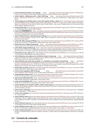 2.3. LICENCIA DE CONTENIDO 137
• Archivo:Machiavelli_Principe_Cover_Page.jpg Fuente: http://upload.wikimedia.org/wikipedia/commons/7/77/Machiavelli_
Principe_Cover_Page.jpg Licencia: Public domain Colaboradores: English Wikipedia Artista original: RJC
• Archivo:Madrid_-_Manifestación_19J_-_110619_130135.jpg Fuente: http://upload.wikimedia.org/wikipedia/commons/5/5c/
Madrid_-_Manifestaci%C3%B3n_19J_-_110619_130135.jpg Licencia: CC BY-SA 3.0 Colaboradores: Trabajo propio Artista original:
Barcex
• Archivo:Magna_Carta_(British_Library_Cotton_MS_Augustus_II.106)_-_02.jpg Fuente: http://upload.wikimedia.org/wikipedia/
commons/f/fe/Magna_Carta_%28British_Library_Cotton_MS_Augustus_II.106%29_-_02.jpg Licencia: Public domain Colaboradores:
Magna Carta Manuscript Viewer from the British Library’s Online Gallery. Artista original: Original authors were the barons and King
John of England; uploaded by PiaCarrot.
• Archivo:Maslow.png Fuente: http://upload.wikimedia.org/wikipedia/commons/2/2b/Maslow.png Licencia: CC BY-SA 1.0 Colaborado-
res: Trabajo propio Artista original: Dalton2, Dalton1
• Archivo:NT21 .JPG Fuente: http://upload.wikimedia.org/wikipedia/commons/7/70/NT21%E6%8B%89%E8%87%B4%
E4%BA%8B%E4%BB%B6%E6%99%82%E5%8F%96%E6%9D%90%E9%A2%A8%E6%99%AF.JPG Licencia: CC-BY-SA-3.0 Co-
laboradores: Fotografía propia Artista original: DAMASA
• Archivo:Official_Portrait_of_President_Reagan_1985.jpg Fuente: http://upload.wikimedia.org/wikipedia/commons/2/2a/Official_
Portrait_of_President_Reagan_1985.jpg Licencia: Public domain Colaboradores: http://www.reagan.utexas.edu/archives/photographs/
photo.html Artista original: ?
• Archivo:PIC_0011_Samsung_SF100.jpg Fuente: http://upload.wikimedia.org/wikipedia/commons/8/8a/PIC_0011_Samsung_SF100.
jpg Licencia: CC BY-SA 2.5 Colaboradores: Trabajo propio Artista original: Miguel Durán
• Archivo:Portrait_of_Milton_Friedman.jpg Fuente: http://upload.wikimedia.org/wikipedia/commons/2/20/Portrait_of_Milton_
Friedman.jpg Licencia: CC0 Colaboradores: RobertHannah89 Artista original: The Friedman Foundation for Educational Choice
• Archivo:Ratio_Empleo-Población.jpg Fuente: http://upload.wikimedia.org/wikipedia/commons/4/46/Ratio_Empleo-Poblaci%C3%
B3n.jpg Licencia: CC-BY-SA-3.0 Colaboradores: Done by user Jorditxei using Open Oﬃce from data obtained in Eurostat Artista ori-
ginal: The author is user Jorditxei. Graph done with Open Oﬃce from data obtained in Eurostat Labour Force Survey 2001
• Archivo:Red_rose_02_-.jpg.svg Fuente: http://upload.wikimedia.org/wikipedia/commons/b/b9/Red_rose_02.svg Licencia: CC BY-SA
3.0 Colaboradores: Trabajo propio Artista original: Perhelion
• Archivo:Reducción_en_la_pobreza_de_los_Modelos_Sociales_Europeos.png Fuente: http://upload.wikimedia.org/wikipedia/
commons/2/2a/Reducci%C3%B3n_en_la_pobreza_de_los_Modelos_Sociales_Europeos.png Licencia: CC-BY-SA-3.0 Colaboradores:
ECHP Artista original: self-made from ECHP data 1997
• Archivo:Relación_entre_protección_al_empleo_y_%_trabajadores_con_beneficios_desempleo.jpg Fuente: http://upload.
wikimedia.org/wikipedia/commons/2/2d/Relaci%C3%B3n_entre_protecci%C3%B3n_al_empleo_y_%25_trabajadores_con_
beneficios_desempleo.jpg Licencia: CC-BY-SA-3.0 Colaboradores: Done by user Jorditxei using MATLAB using data from OECD
obtained at www.oecd.org Artista original: The graph was self made by user Jorditxei
• Archivo:Scale_of_justice_2.svg Fuente: http://upload.wikimedia.org/wikipedia/commons/0/0e/Scale_of_justice_2.svg Licencia: Public
domain Colaboradores: Trabajo propio Artista original: DTR
• Archivo:Social-expenditures-2001-OCSE.png Fuente: http://upload.wikimedia.org/wikipedia/commons/6/6c/
Social-expenditures-2001-OCSE.png Licencia: Public domain Colaboradores: ? Artista original: ?
• Archivo:Spanish_Wikiquote.SVG Fuente: http://upload.wikimedia.org/wikipedia/commons/1/13/Spanish_Wikiquote.SVG Licencia:
CC BY-SA 3.0 Colaboradores: derived from Wikiquote-logo.svg Artista original: James.mcd.nz
• Archivo:Stop-Neoliberalism.PNG Fuente: http://upload.wikimedia.org/wikipedia/commons/e/eb/Stop-Neoliberalism.PNG Licencia:
Public domain Colaboradores: Trabajo propio. Artista original: Davius.
• Archivo:Televisio3DPhilips.PNG Fuente: http://upload.wikimedia.org/wikipedia/commons/2/24/Televisio3DPhilips.PNG Licencia:
CC BY-SA 3.0 Colaboradores: Trabajo propio Artista original: Franciscoceba
• Archivo:Tipologia_de_los_distintos_modelos_sociales_europeos.png Fuente: http://upload.wikimedia.org/wikipedia/commons/7/72/
Tipologia_de_los_distintos_modelos_sociales_europeos.png Licencia: CC-BY-SA-3.0 Colaboradores: Done by user Jorditxei Artista ori-
ginal: User Jorditxei, self made
• Archivo:Tram_Urbinati.jpg Fuente: http://upload.wikimedia.org/wikipedia/commons/2/25/Tram_Urbinati.jpg Licencia: Copyrighted
free use Colaboradores: ? Artista original: ?
• Archivo:Vote3_final.png Fuente: http://upload.wikimedia.org/wikipedia/commons/9/94/Vote3_final.png Licencia: LGPL Colaborado-
res: ? Artista original: ?
• Archivo:Wikinews-logo.svg Fuente: http://upload.wikimedia.org/wikipedia/commons/2/24/Wikinews-logo.svg Licencia: CC BY-SA 3.0
Colaboradores: This is a cropped version of Image:Wikinews-logo-en.png. Artista original: Vectorized by Simon 01:05, 2 August 2006
(UTC) Updated by Time3000 17 April 2007 to use oﬃcial Wikinews colours and appear correctly on dark backgrounds. Originally uploaded
by Simon.
• Archivo:Wikisource-logo.svg Fuente: http://upload.wikimedia.org/wikipedia/commons/4/4c/Wikisource-logo.svg Licencia: CC BY-SA
3.0 Colaboradores: Rei-artur Artista original: Nicholas Moreau
• Archivo:Wiktionary-logo-es.png Fuente: http://upload.wikimedia.org/wikipedia/commons/0/06/Wiktionary-logo-es.png Licencia: CC
BY-SA 3.0 Colaboradores: originally uploaded there by author, self-made by author Artista original: es:Usuario:Pybalo
• Archivo:_Firefox_LiNsta.png Fuente: http://upload.wikimedia.org/wikipedia/commons/b/b1/Firefox_LiNsta.png Licencia: GPL Cola-
boradores: Transferido desde en.wikipedia a Commons. Icon pack: [2] Artista original: The original uploader was SteveSims de Wikipedia
en inglés
2.3 Licencia de contenido
• Creative Commons Attribution-Share Alike 3.0
 