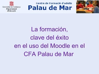 La formación, clave del éxito en el uso del Moodle en el CFA Palau de Mar  