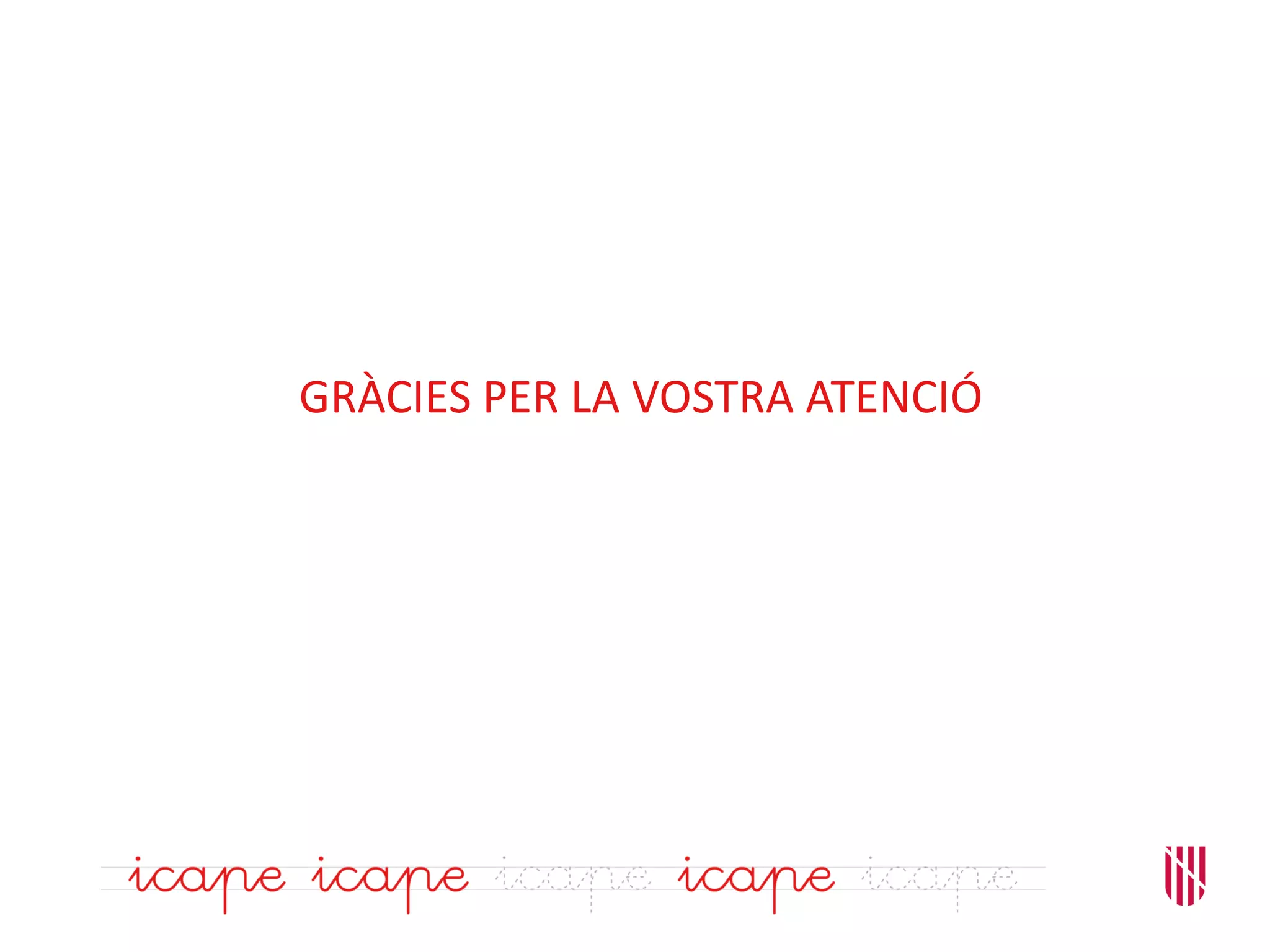 GRÀCIES PER LA VOSTRA ATENCIÓ
 