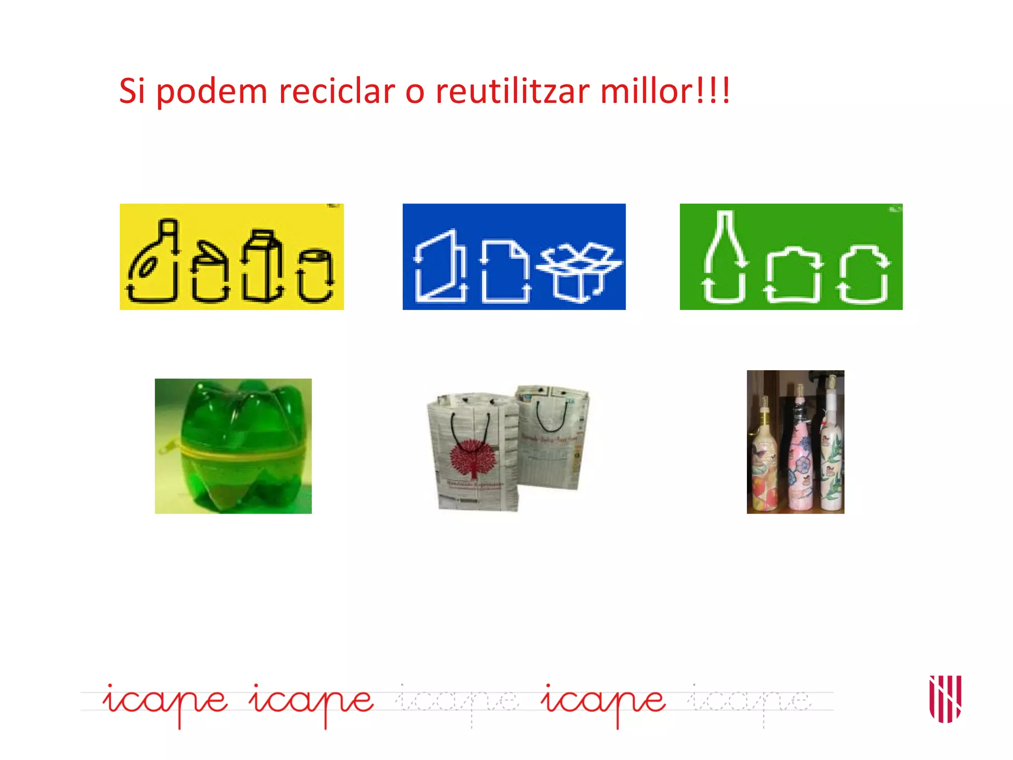 Si podem reciclar o reutilitzar millor!!!
 