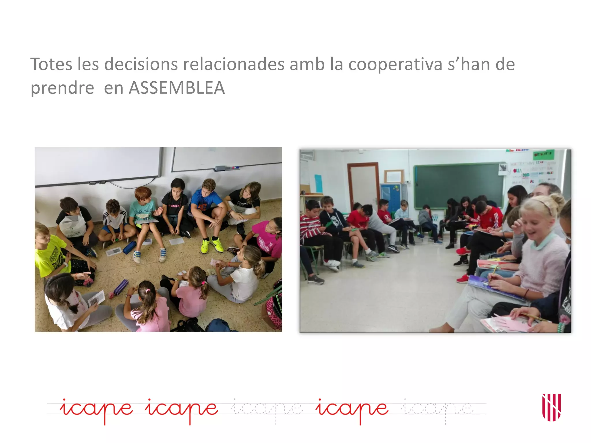 Totes les decisions relacionades amb la cooperativa s’han de
prendre en ASSEMBLEA
 