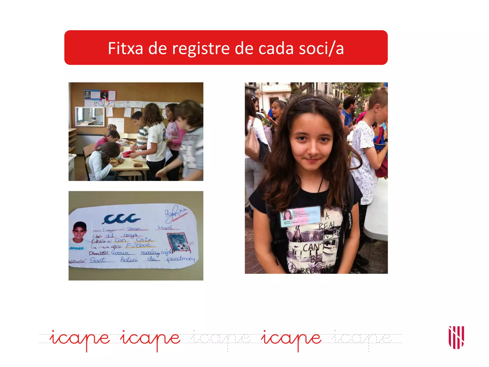 Fitxa de registre de cada soci/a
 