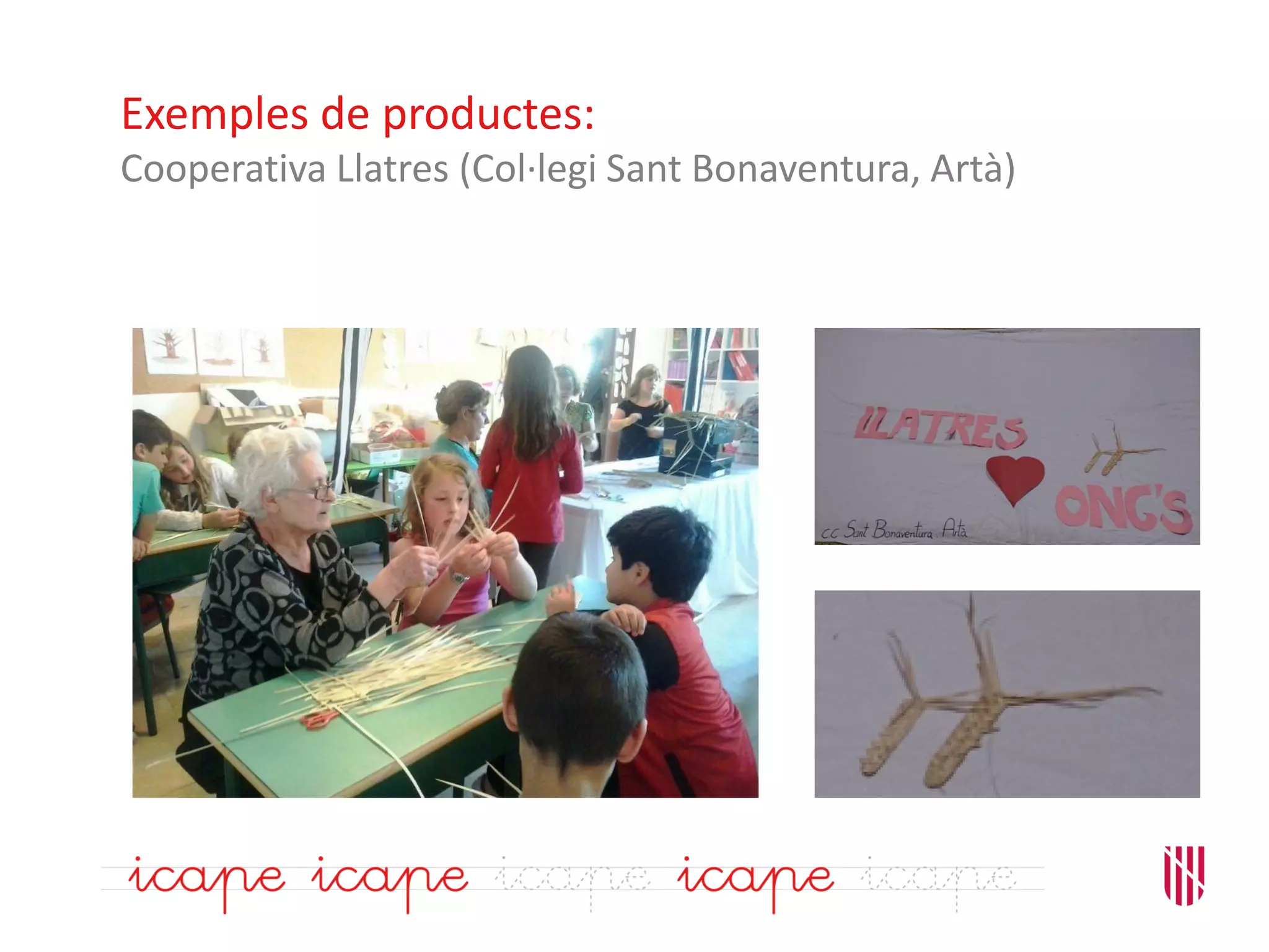 Exemples de productes:
Cooperativa Llatres (Col·legi Sant Bonaventura, Artà)
 