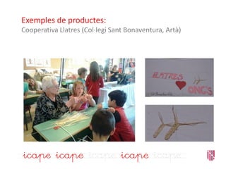 Exemples de productes:
Cooperativa Llatres (Col·legi Sant Bonaventura, Artà)
 