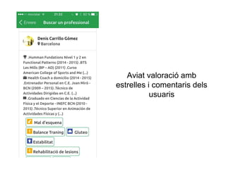 Aviat valoració amb
estrelles i comentaris dels
usuaris
 
