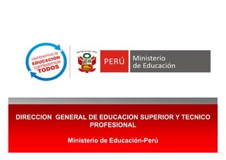 DIRECCION GENERAL DE EDUCACION SUPERIOR Y TECNICO
PROFESIONAL
Ministerio de Educación-Perú
 