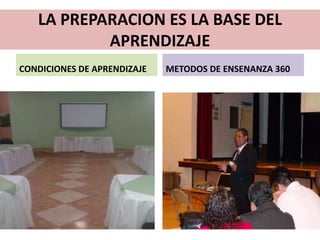 LA PREPARACION ES LA BASE DEL
APRENDIZAJE
CONDICIONES DE APRENDIZAJE

METODOS DE ENSENANZA 360

 