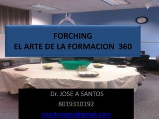 FORCHING
EL ARTE DE LA FORMACION 360

Dr. JOSE A SANTOS
8019310192
coachanges@gmail.com

 