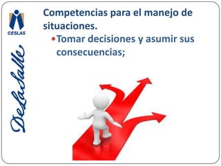 Competencias para el manejo de situaciones.Enfrentar el riesgo y la incertidumbre; 