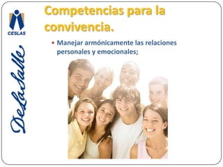 Competencias para la convivencia.Desarrollar la identidad personal; 