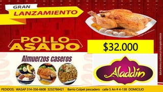 $32.000
PEDIDOS: WASAP 314-356-6608 3232766421 Barrio Colpet pescadero calle 5 An # 4-138 DOMICILIO
 