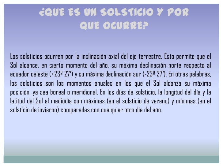 que es solsticio
