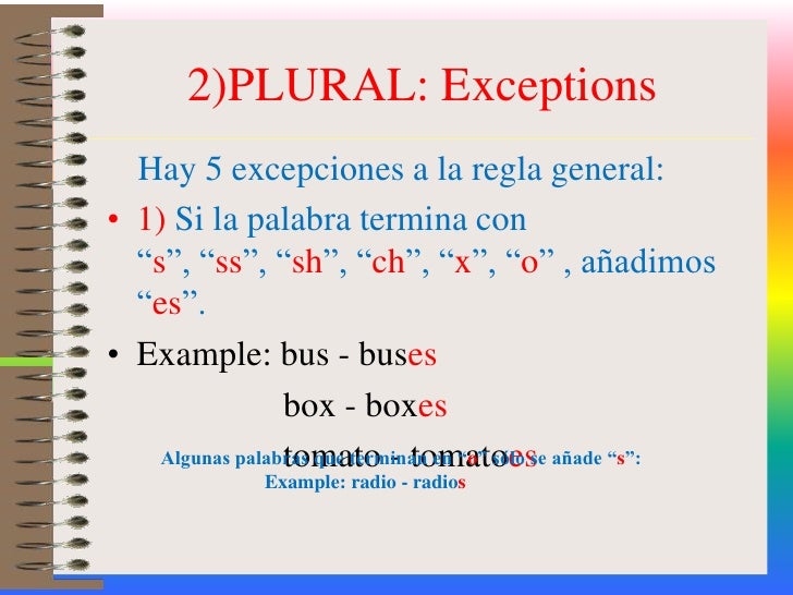 Formacion del plural simplificado
