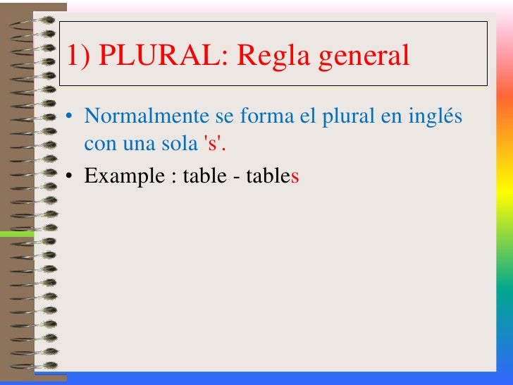 Formacion del plural simplificado