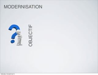 MODERNISATION




                              OBJECTIF




miércoles, 3 de abril de 13
 