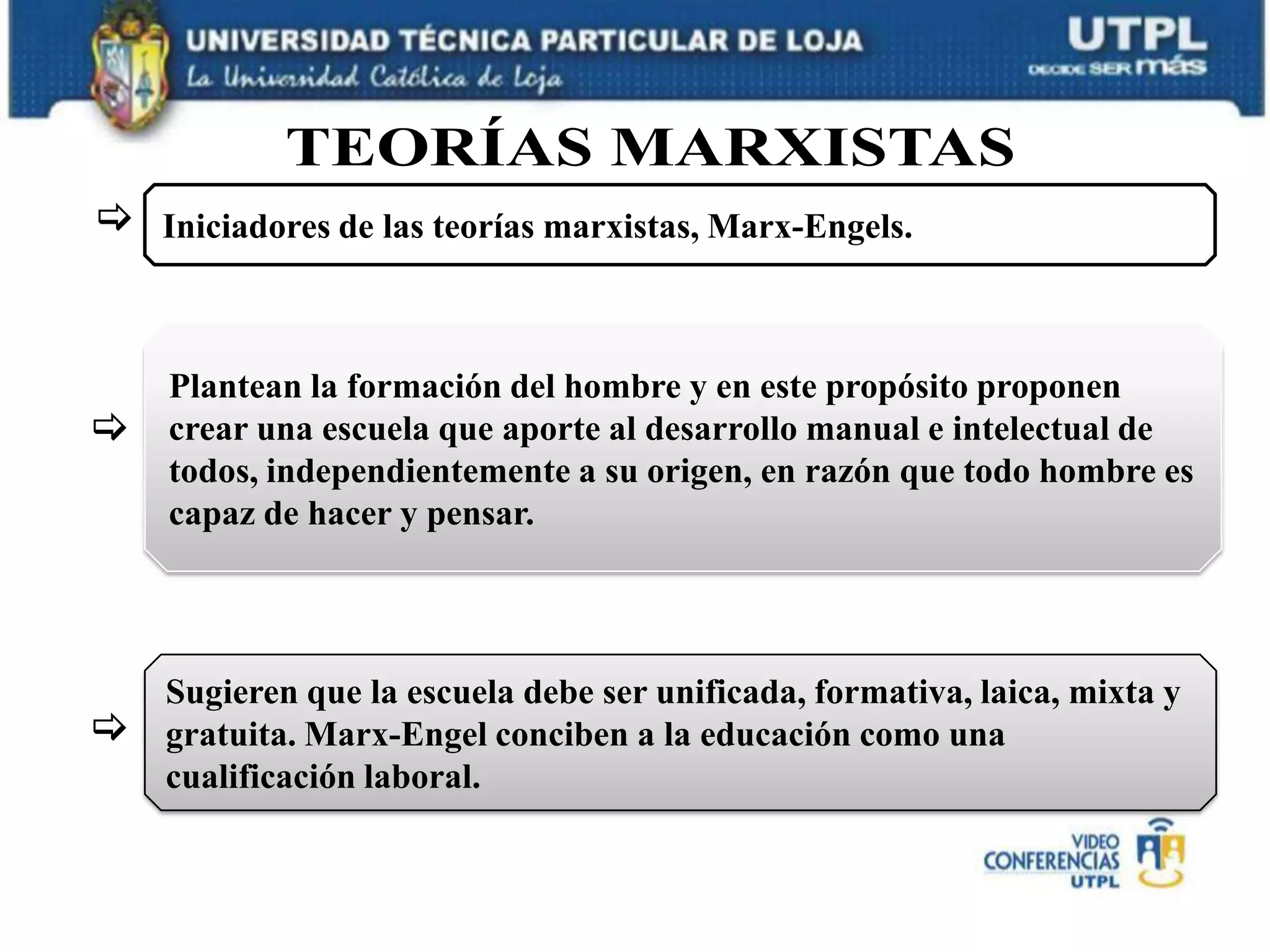 La escuela  debe ser un laboratorio en el cual las diferentes maneras de pensar se concreten y se sometan a prueba y afirma que la escuela debe estar situada en la vida, Los sujetos deben aprender para la vida. El aprendizaje es una búsqueda de lo desconocido y no una mera absorción pasiva de las cosas.Las características del profesor  las centra en: que sea investigador, reflexivo, coherente, crítico y creativo.APORTES DE JOHN DEWEY