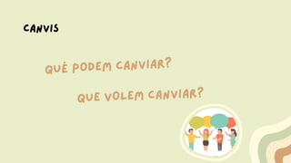 canvis
QUÈ PODEM CANVIAR?
QUE VOLEM CANVIAR?
 