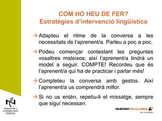 El Voluntariat per la llengua als instituts | PDF