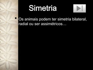 SimetriaOs animais podem ter simetria bilateral, radial ou ser assimétricos…