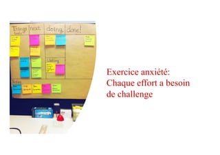 Exercice anxiété:
Chaque effort a besoin
de challenge
 