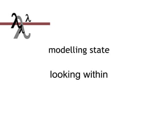 modelling state
looking within


 