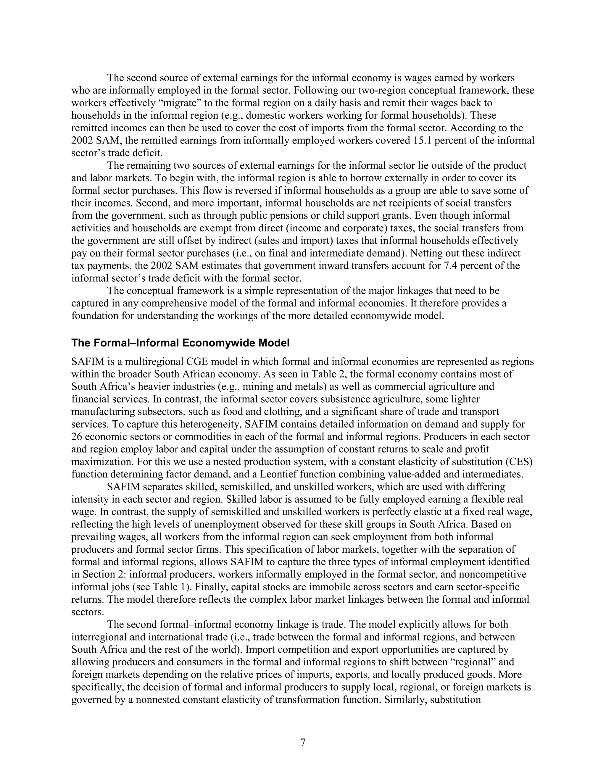 Formal informal economy linkages and unemployment in south africa | PDF