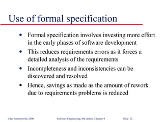Formal Specification in Software Engineering SE9 | PPT
