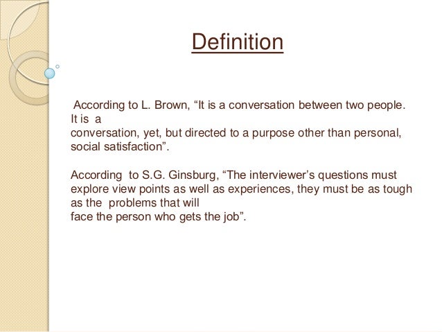 formal and informal interview define informal