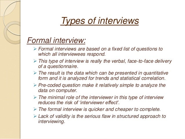 types of interview