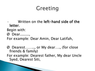 Dearest Letter Formal and informal letter | PPTX