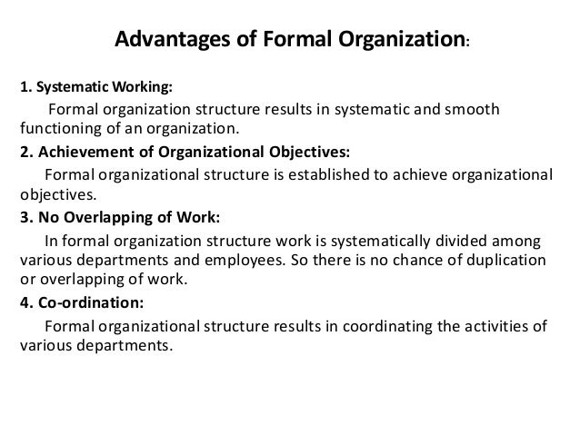 Formal and informal organizational structure